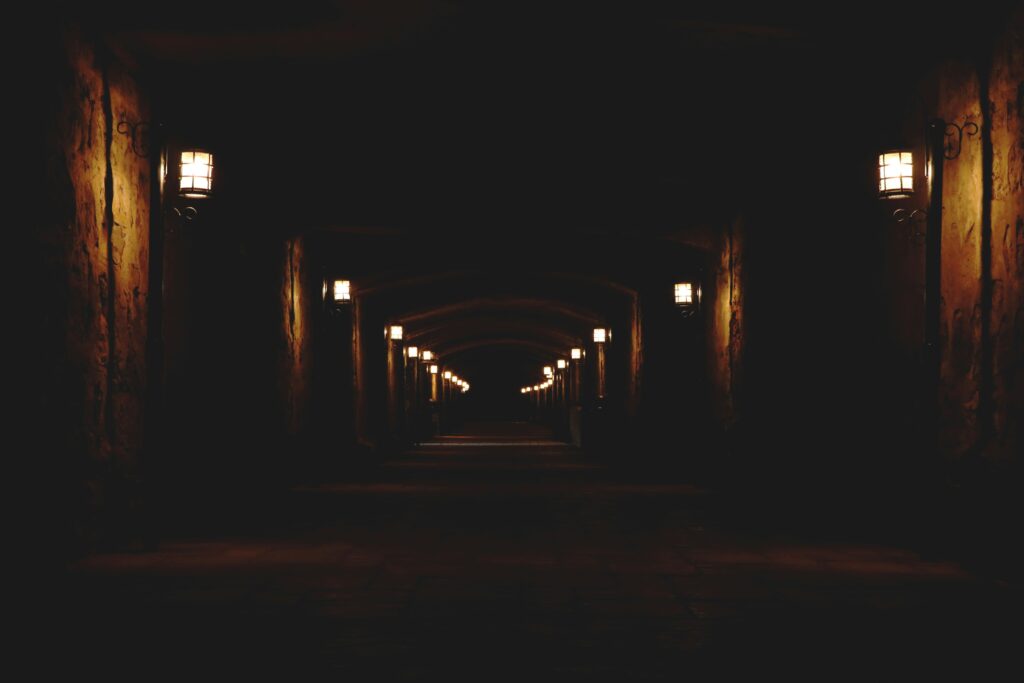 a dark hallway  to represent how to write a short horror story