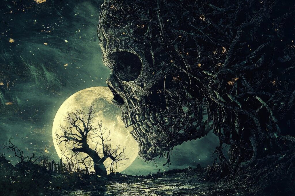 a spooky skull to represent how to write supernatural horror